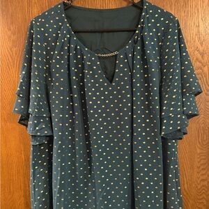 BloomChic Teal and Gold Dot Dress